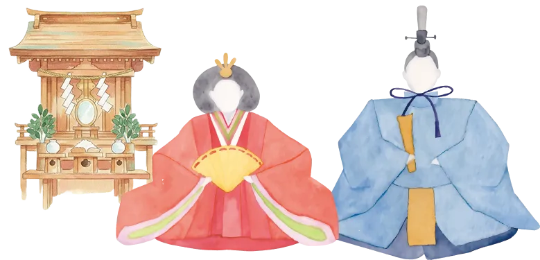 雛人形と神棚 人形供養 神棚処分 仏式供養 神社お祓いのイメージ